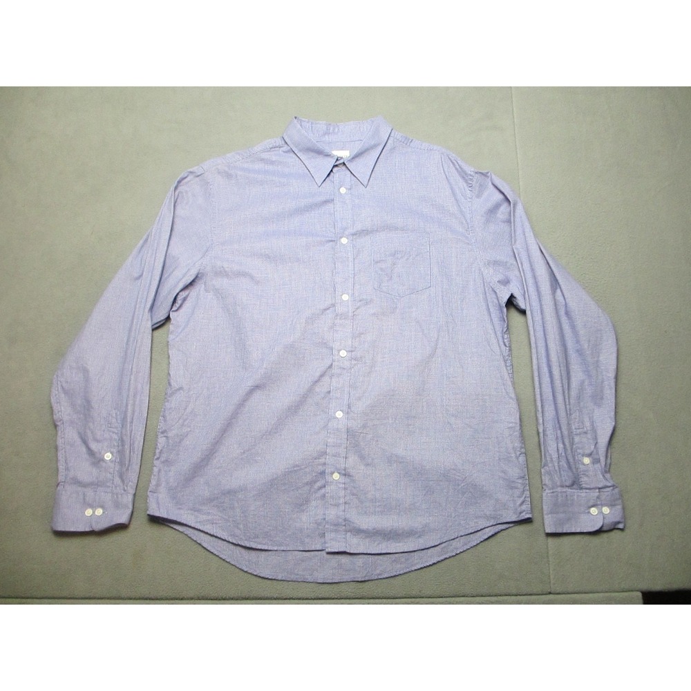 Adriano Goldschmied Shirt Mens 2XL Blue Micro Check New Authentic Wear Button Up